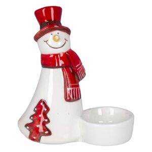 Adorno Navideño Candelabro Snowman JOY 1 Pieza