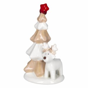 Adorno Navideño Cerámica Árbol Reno JOY 1 Pieza