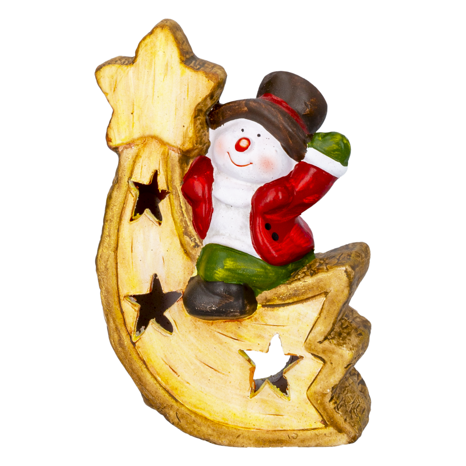 Adorno Navideño Cerámica Snowman Led Natural JOY 1 Pieza - Imagen 2
