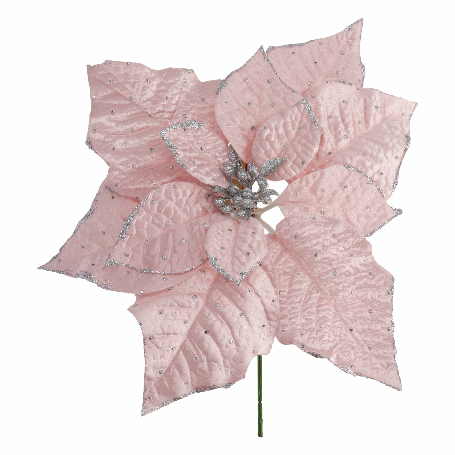 Pick Navideño Ponsetia Rosado Encendido JOY 23 Cm - Imagen 2