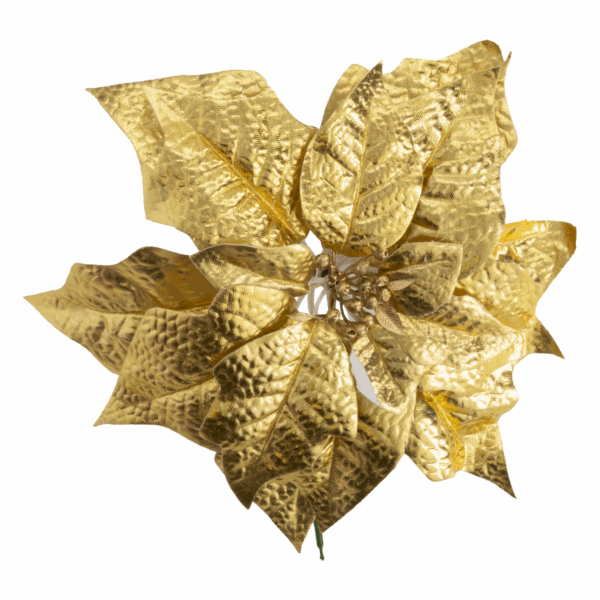 Pick Navideño Ponsetia Dorada JOY 23 Cm - Imagen 2