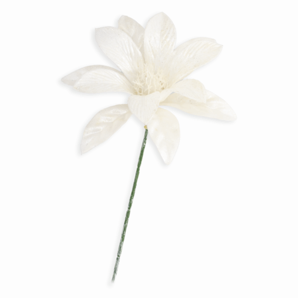 Flor Navideña Blanca JOY 23 Cm - Imagen 2