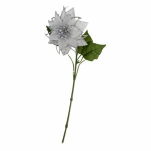 Flor Navideña Plata JOY 48 Cm