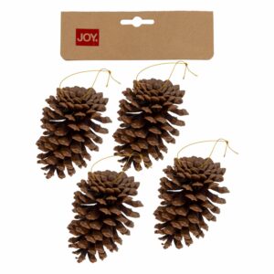 Set Piñas Decorativas De Pino Navideñas JOY 4 PZ