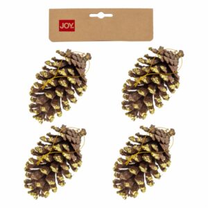 Set Piñas Decorativas De Pino Navideñas JOY 4 PZ