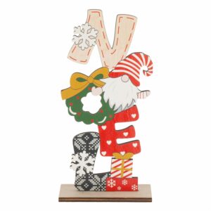 Decoración Para Mesa Navideño Papa Noel De Madera JOY 20X8.8X4 CM