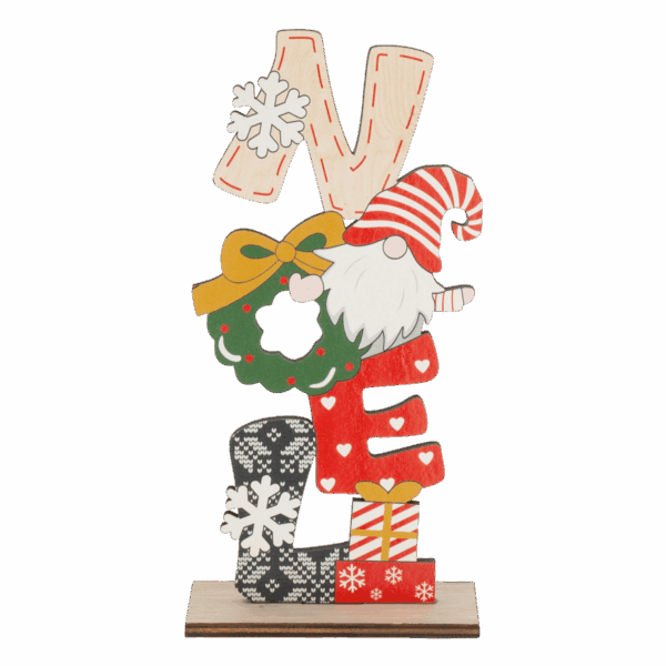 Decoración Para Mesa Navideño Papa Noel De Madera JOY 20X8.8X4 CM - Imagen 2