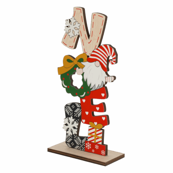 Decoración Para Mesa Navideño Papa Noel De Madera JOY 20X8.8X4 CM - Imagen 4