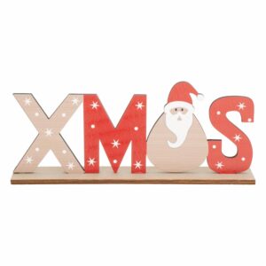 Decoración Para Mesa Navideño Papa Noel De Madera JOY 22X9X4 CM