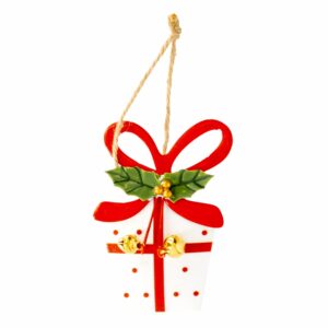 Colgante Navideño Para Árbol Regalo Metálico JOY 9.5X6 Cm