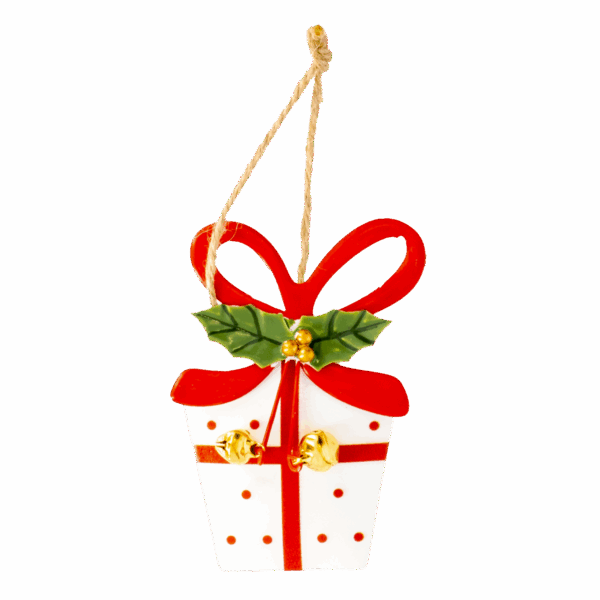 Colgante Navideño Para Árbol Regalo Metálico JOY 9.5X6 Cm - Imagen 2