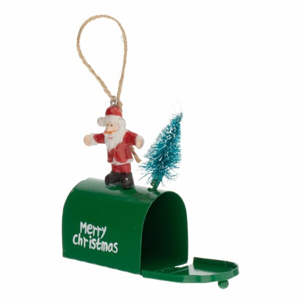 Adorno Navideño Buzón De Metal Con Papa Noel JOY 11X6.5X4 CM - Imagen 3