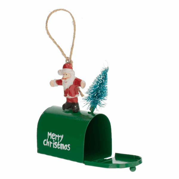 Adorno Navideño Buzón De Metal Con Papa Noel JOY 11X6.5X4 CM - Imagen 4