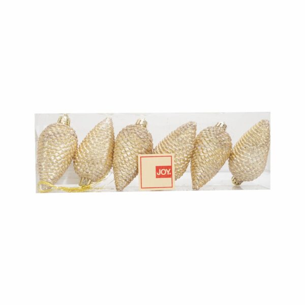 Adornos Navideños Colgantes Piña Dorado Set JOY X 6 Piezas