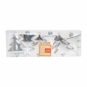 Adornos Navideños Colgantes Árbol Plata Set JOY