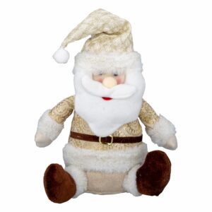 Adorno Navideño Papa Noel Sentado Dorado JOY 20X28 Cm