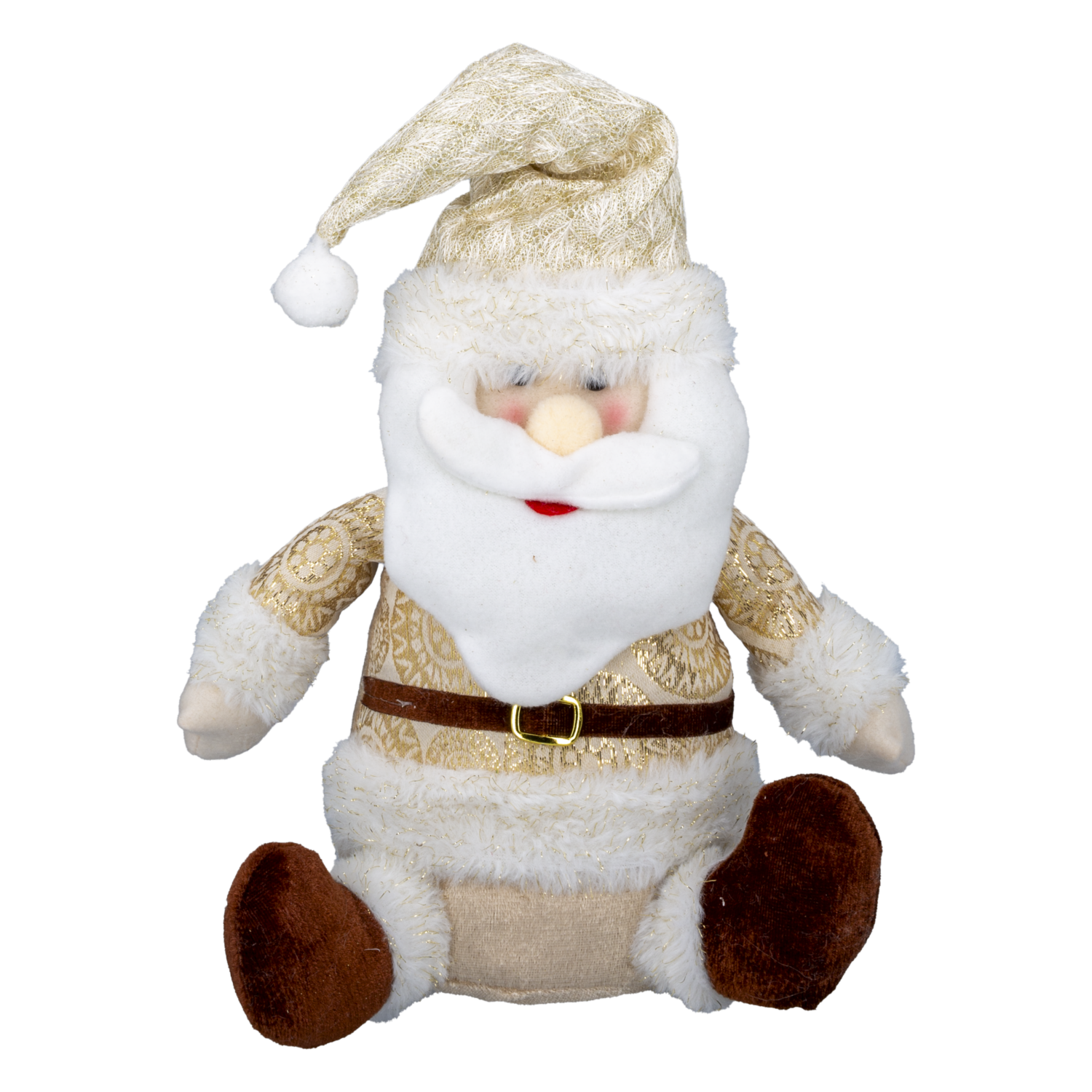 Adorno Navideño Papa Noel Sentado Dorado JOY 20X28 Cm - Imagen 2