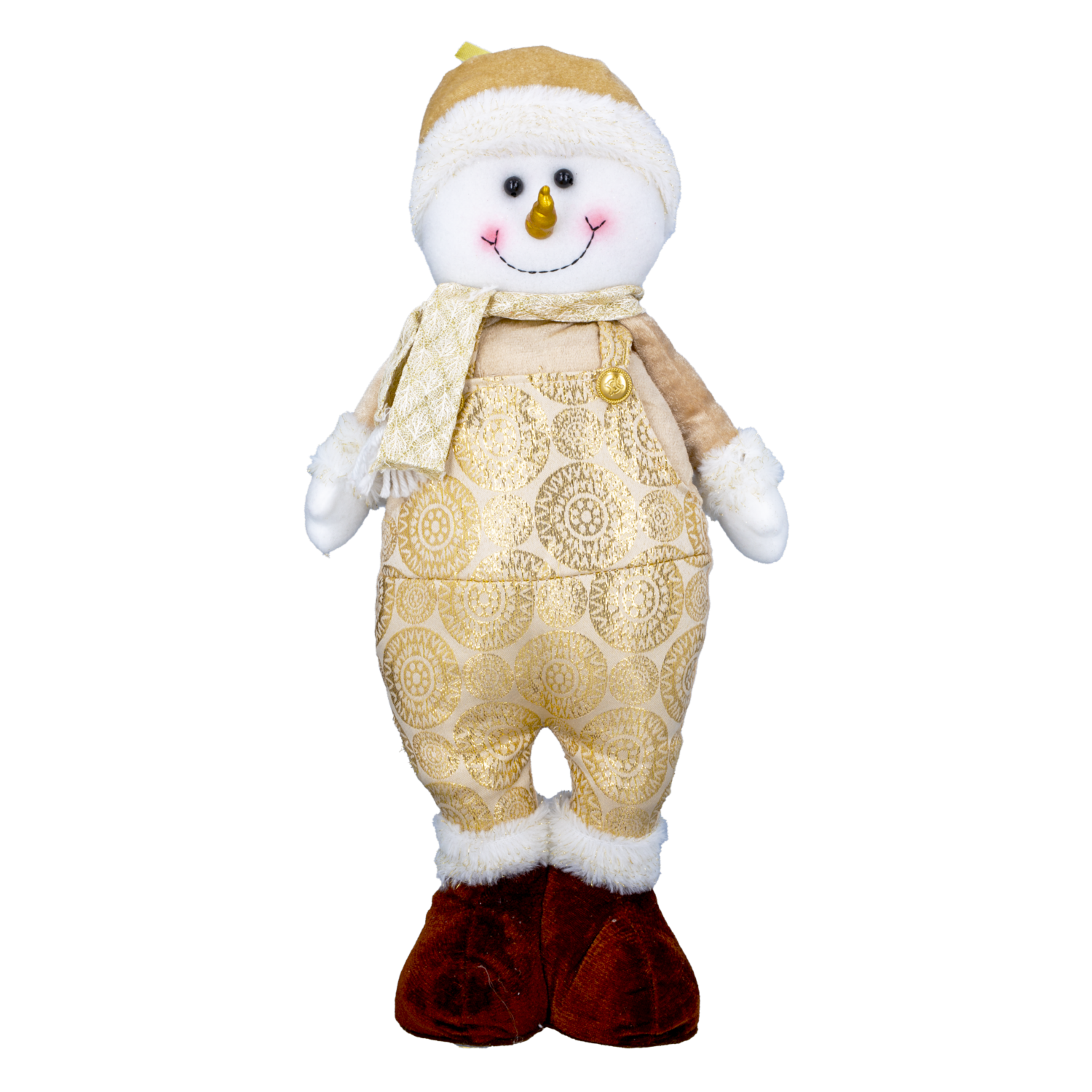 Adorno Navideño Muñeco De Nieve De Pie Dorado JOY 23X51 Cm - Imagen 2