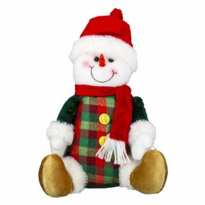 Adorno Navideño Muñeco De Nieve Sentado JOY 28 Cm