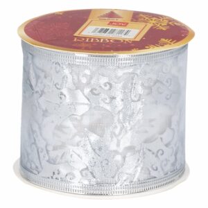 Cinta Navideña Plata Lentejuela Estrella JOY 6X270 Cm