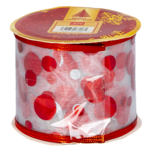 Cinta Navideña Roja Lentejuela Estrella JOY 6X270 Cm