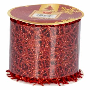 Cinta Navideña Dorado/Rojo/Plata Lentejuela Estrella JOY 6X270 Cm