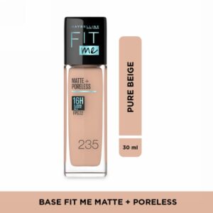 Base De Maquillaje Líquida Fit Me Mate + Poreless Fps 22 Tono 235 Pure Beige MAYBELLINE NEW YORK 30 Ml