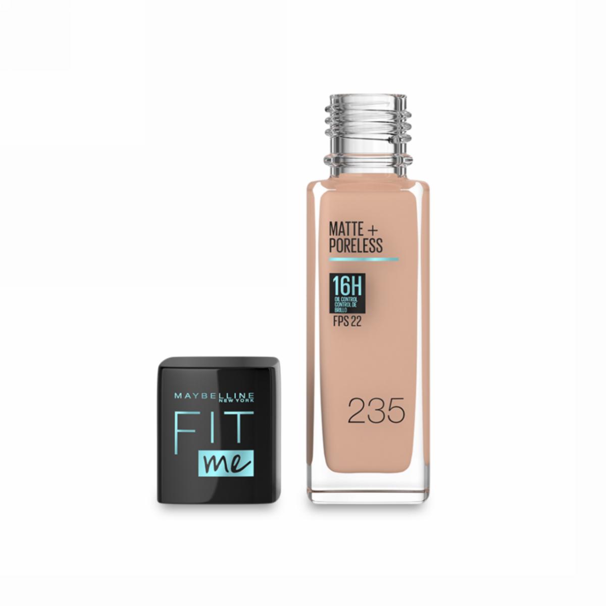 Base De Maquillaje Líquida Fit Me Mate + Poreless Fps 22 Tono 235 Pure Beige MAYBELLINE NEW YORK 30 Ml - Imagen 2