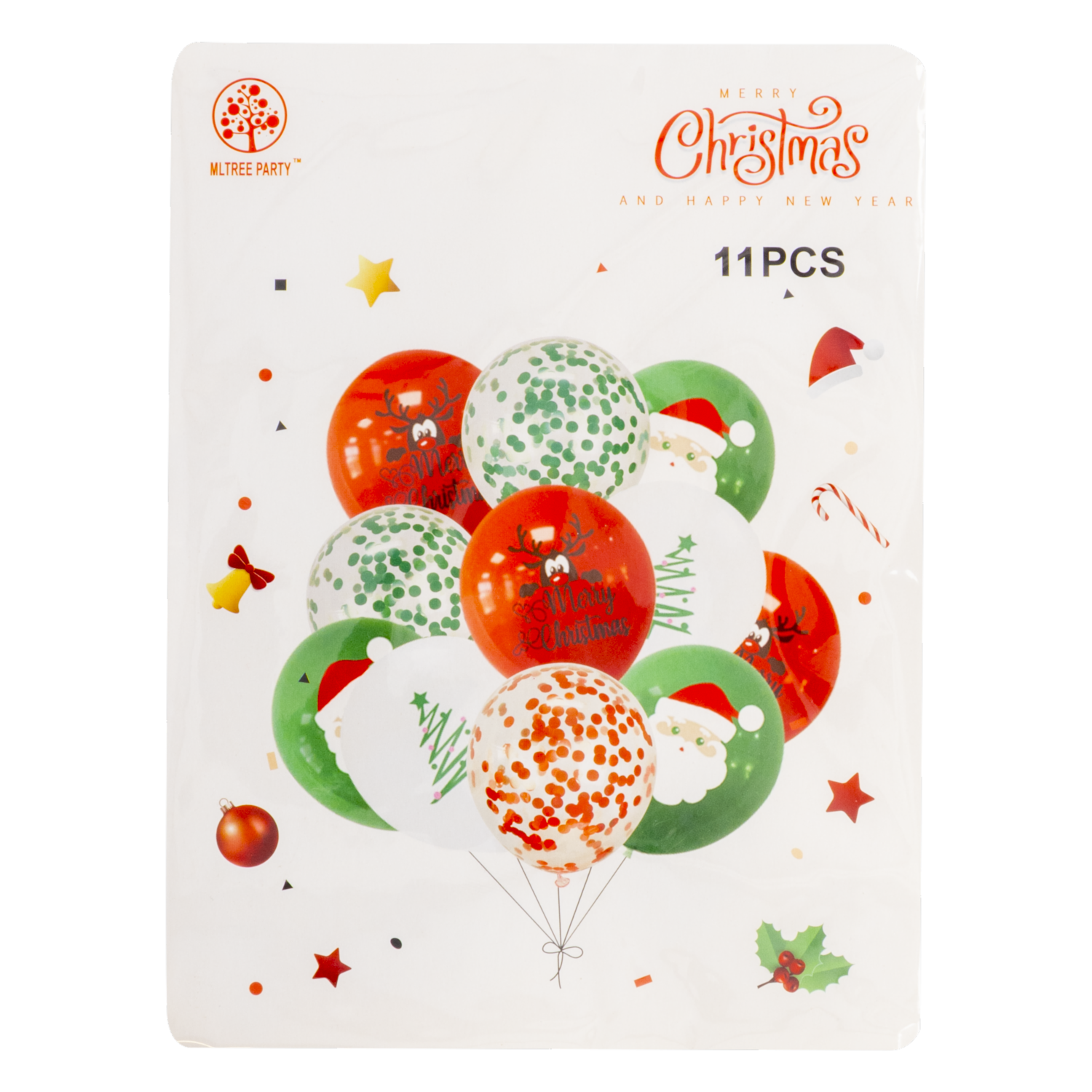 Globos De Navidad En Bouquet MLTREE PARTY 11 Piezas - Imagen 2