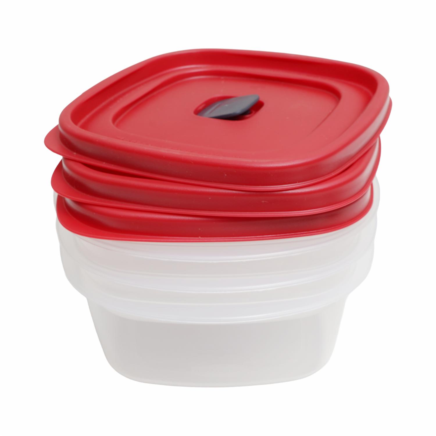 Set Reposteros Easy Findlids Cuadrado Con Válvula RUBBERMAID 3 Piezas