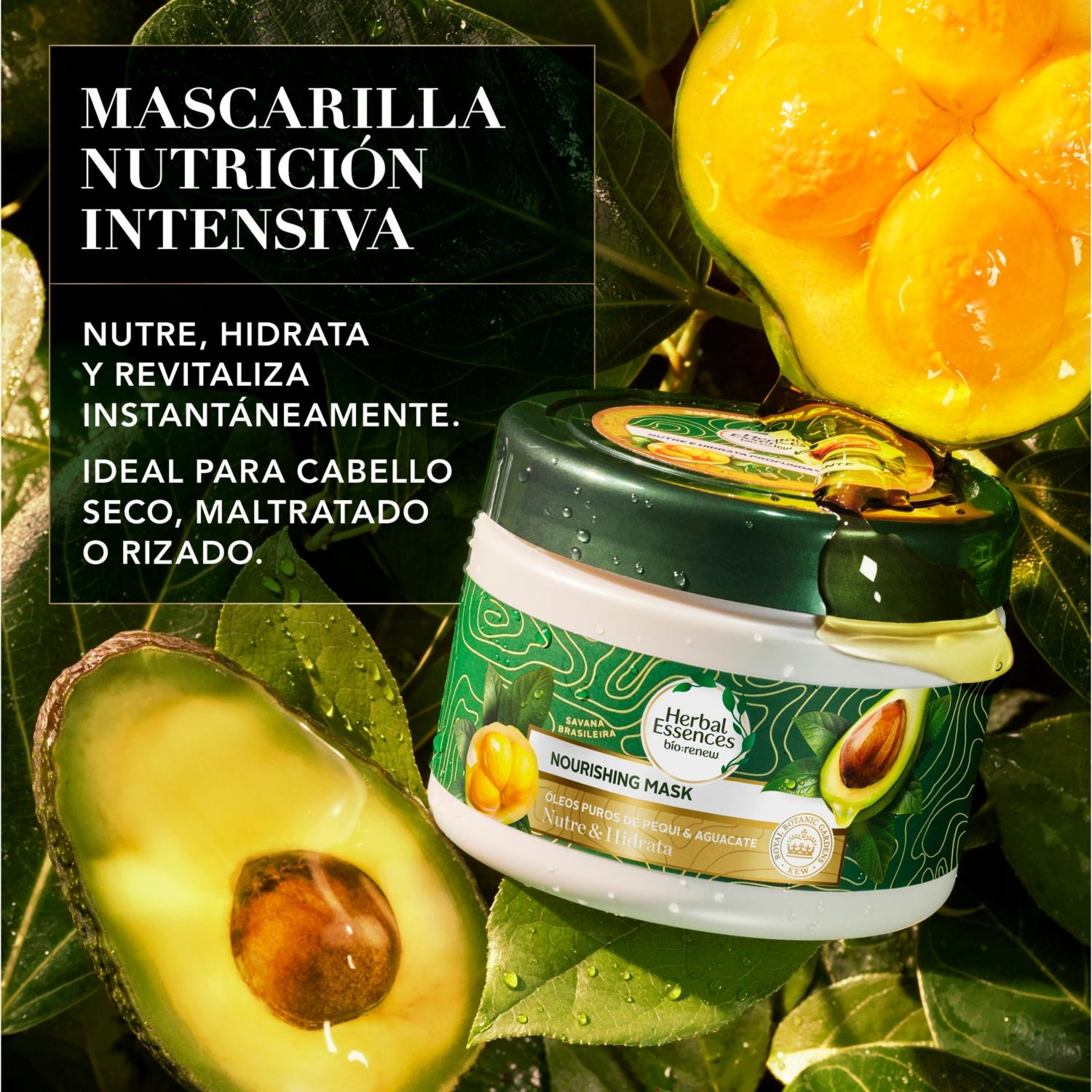 Mascarilla Hidratante Nutre E Hidrata Pequi & Aguacate HERBAL ESSENCES 300 Ml - Imagen 3