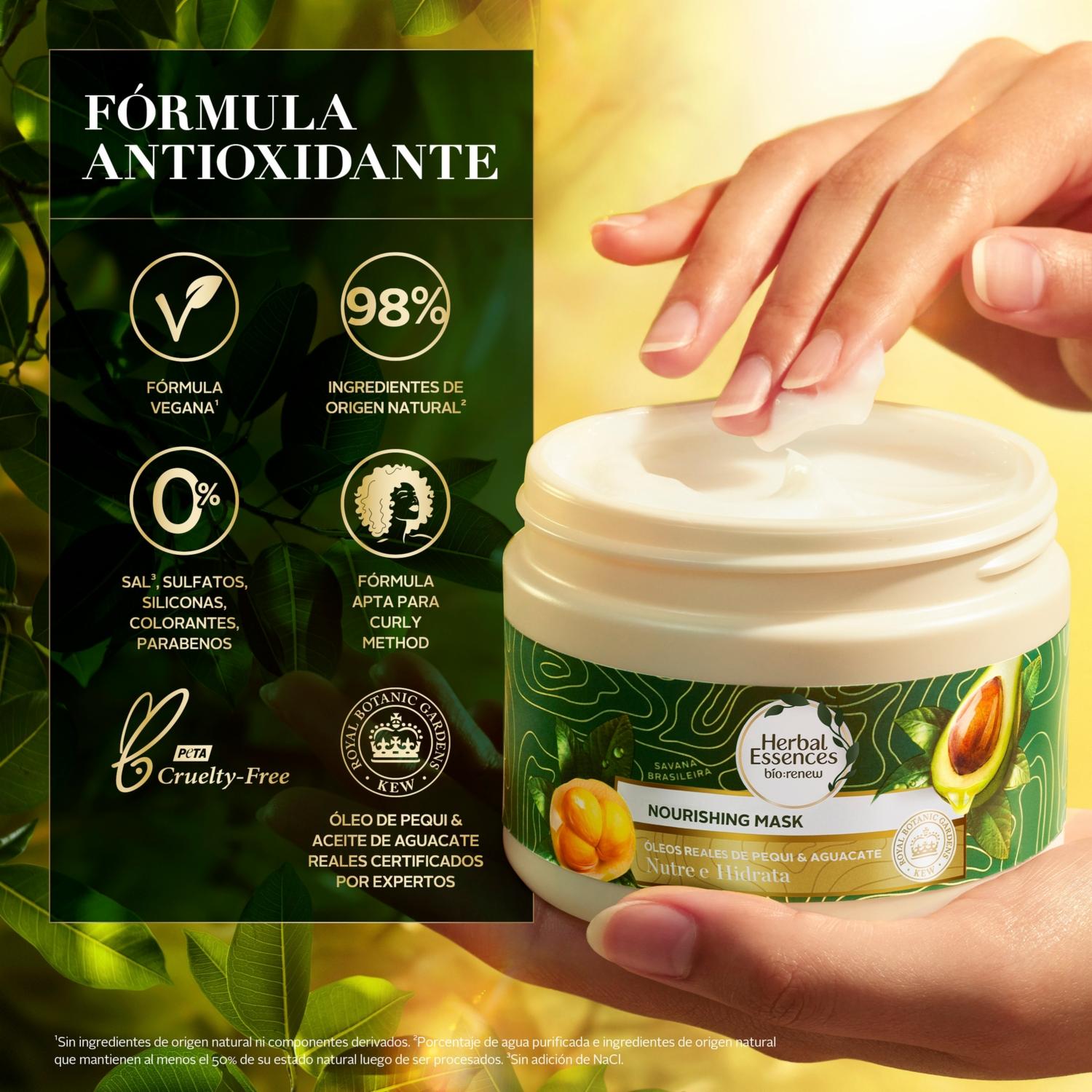 Mascarilla Hidratante Nutre E Hidrata Pequi & Aguacate HERBAL ESSENCES 300 Ml - Imagen 11