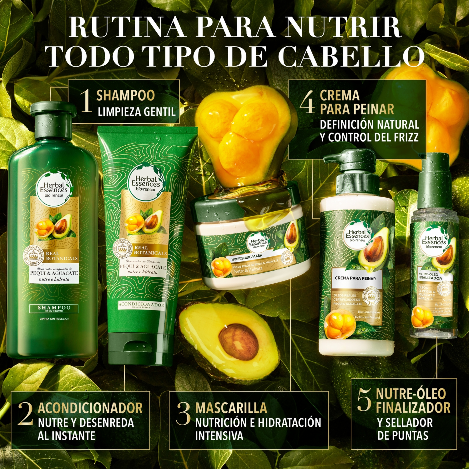 Acondicionador De Cabello Bio:Renew Pequi & Aguacate Nutre E Hidrata HERBAL ESSENCES 250 Ml