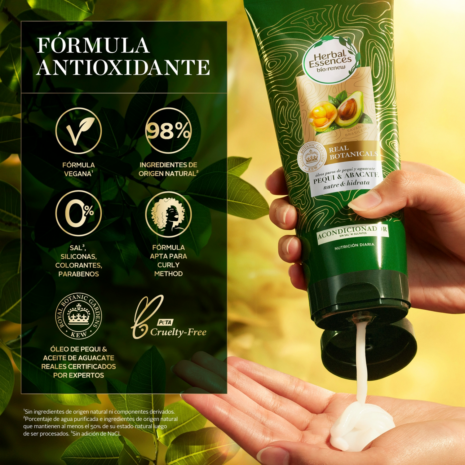 Acondicionador De Cabello Bio:Renew Pequi & Aguacate Nutre E Hidrata HERBAL ESSENCES 250 Ml