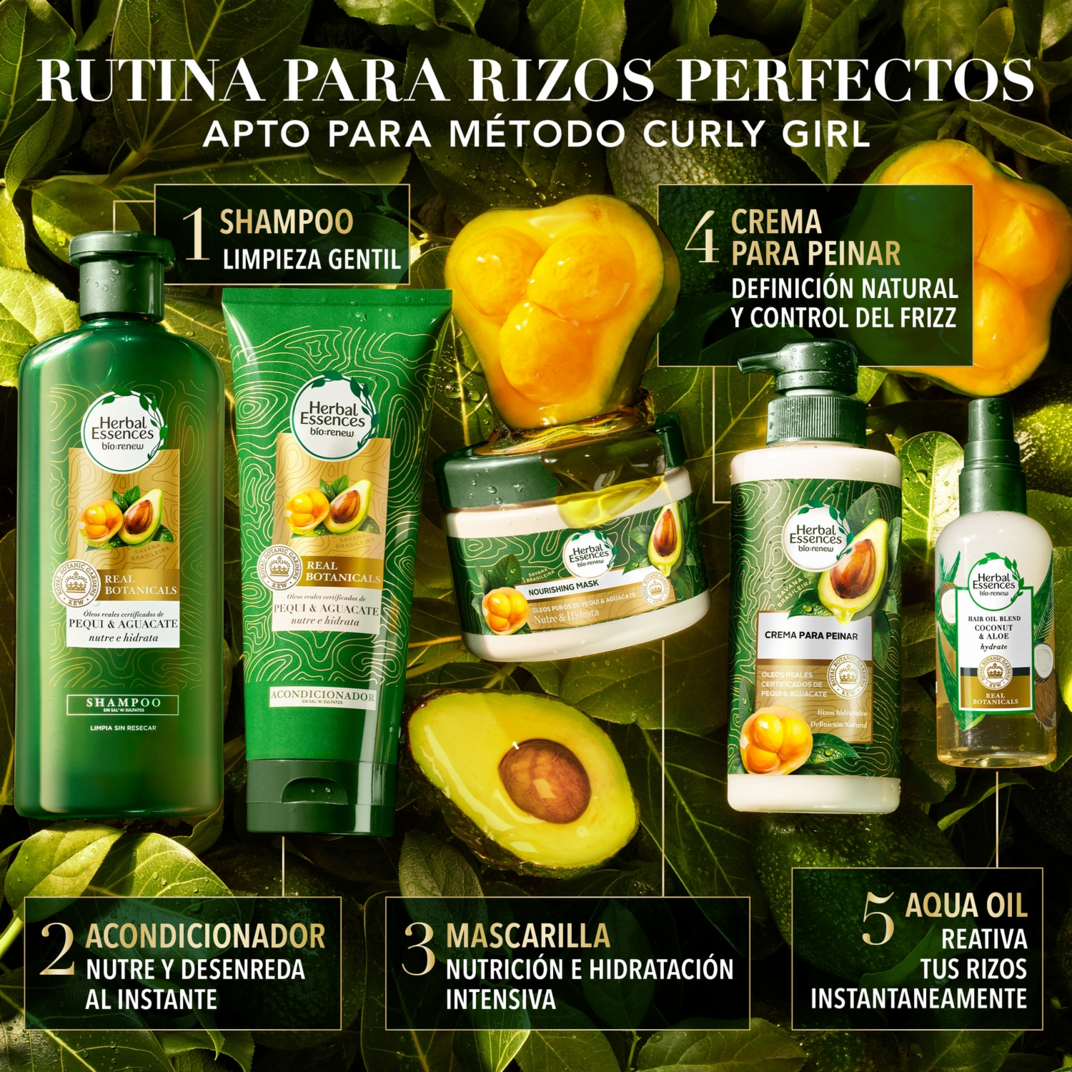 Acondicionador De Cabello Bio:Renew Pequi & Aguacate Nutre E Hidrata HERBAL ESSENCES 250 Ml