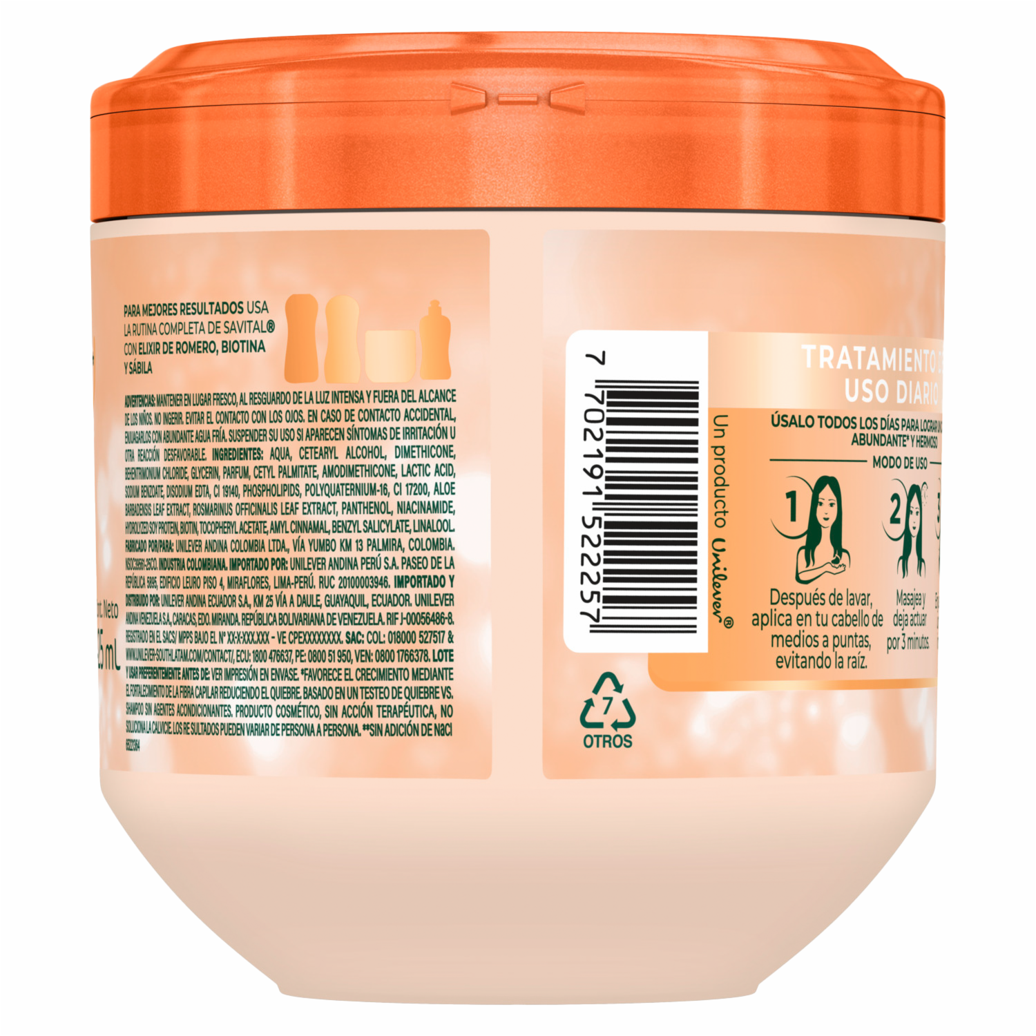 Tratamiento Capilar Elixir De Romero Crecimiento Abundante SAVITAL 425 Ml - Imagen 3