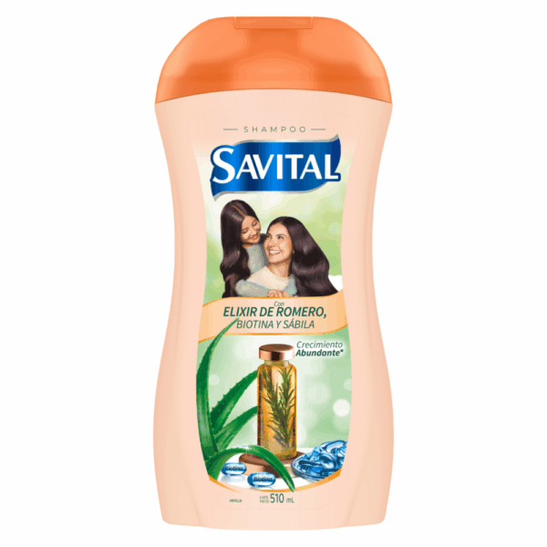 Shampoo De Cabello Elixir De Romero Crecimiento Abundante SAVITAL 510 Ml - Imagen 4