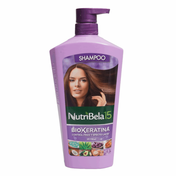 Shampoo Para Cabello Biokeratina Anti Frizz NUTRIBELA 750 Ml - Imagen 2