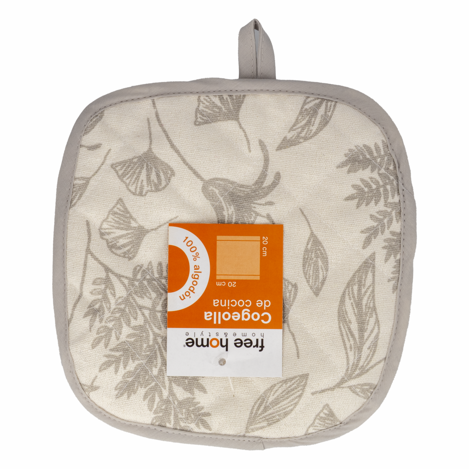 Coge Ollas Dani Floral Gris FREE HOME 20X20 CM - Imagen 2