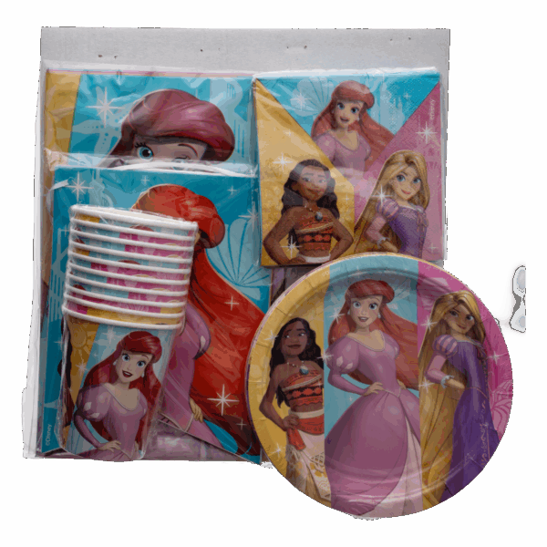 Set De Mesa Para Cumpleaños Diseño Princesas DISNEY 10 Personas - Imagen 2
