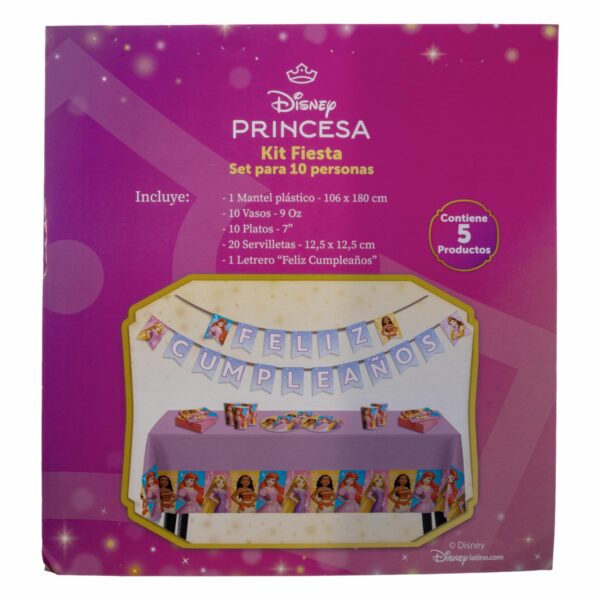 Set De Mesa Para Cumpleaños Diseño Princesas DISNEY 10 Personas - Imagen 3