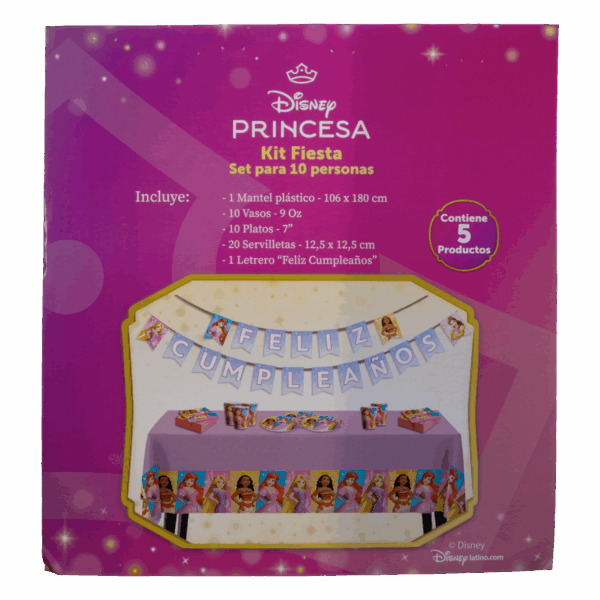 Set De Mesa Para Cumpleaños Diseño Princesas DISNEY 10 Personas - Imagen 4