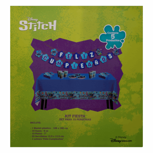 Set De Mesa Para Cumpleaños Diseño Stitch DISNEY 10 Personas - Imagen 4