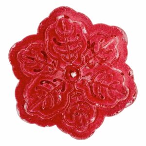 Vela Navideña Copo De Nieve Rojo MONICANDLES 8 ,5 X 2 ,3 Cm