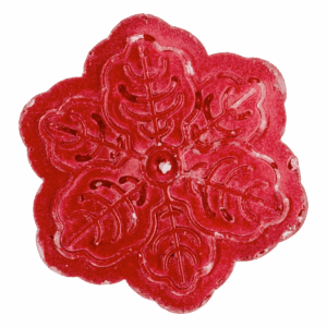 Vela Navideña Copo De Nieve Rojo MONICANDLES 8 ,5 X 2 ,3 Cm