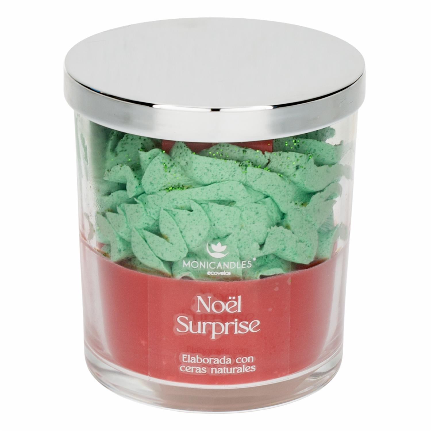 Vela Decorativa Navideña En Vaso Noël Surprise MONICANDLES 200 G - Imagen 3