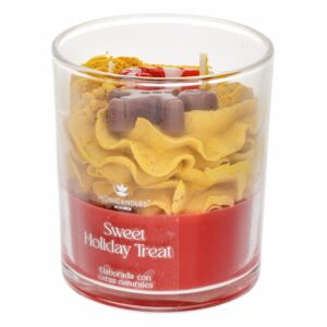 Vela Decorativa Navideña En Vaso Sweet Holiday Treat MONICANDLES Dorado
