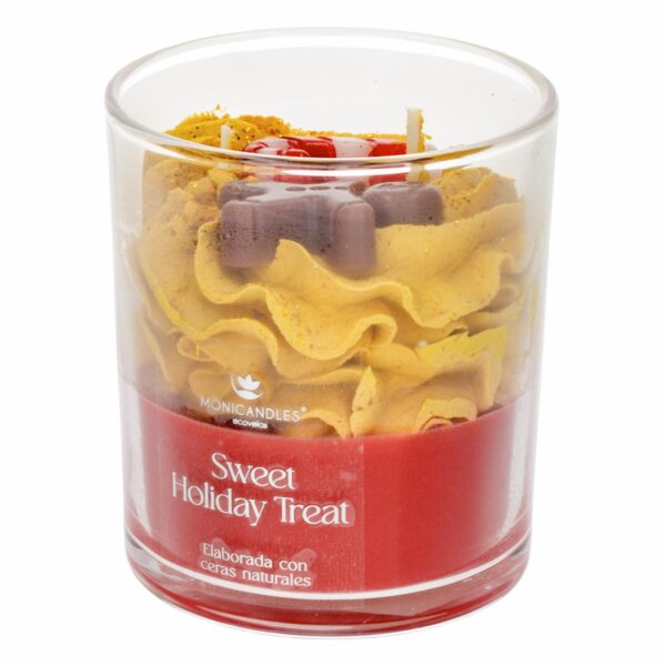 Vela Decorativa Navideña En Vaso Sweet Holiday Treat MONICANDLES Dorado