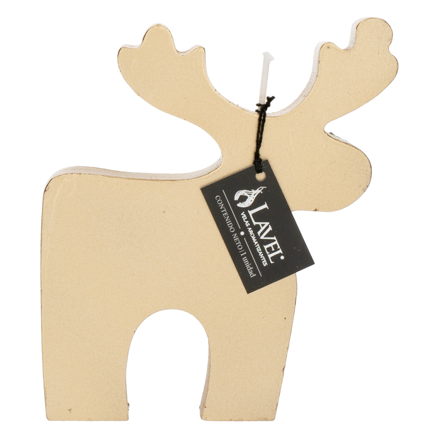 Vela Decorativa Diseño Reno Dorado LAVEL 13 X 12 Cm - Imagen 2