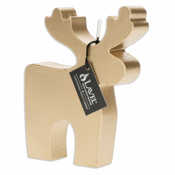 Vela Decorativa Diseño Reno Dorado LAVEL 13 X 12 Cm - Imagen 4
